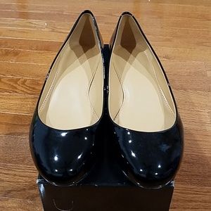 J. Crew Lily Metallic-Heel Patent Ballet Flats